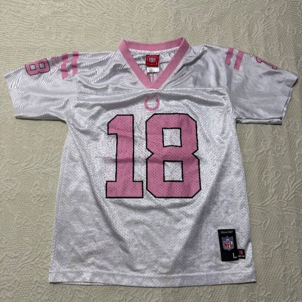 Peyton Manning Indianapolis Colts Reebok Women's Pink Jersey Size L